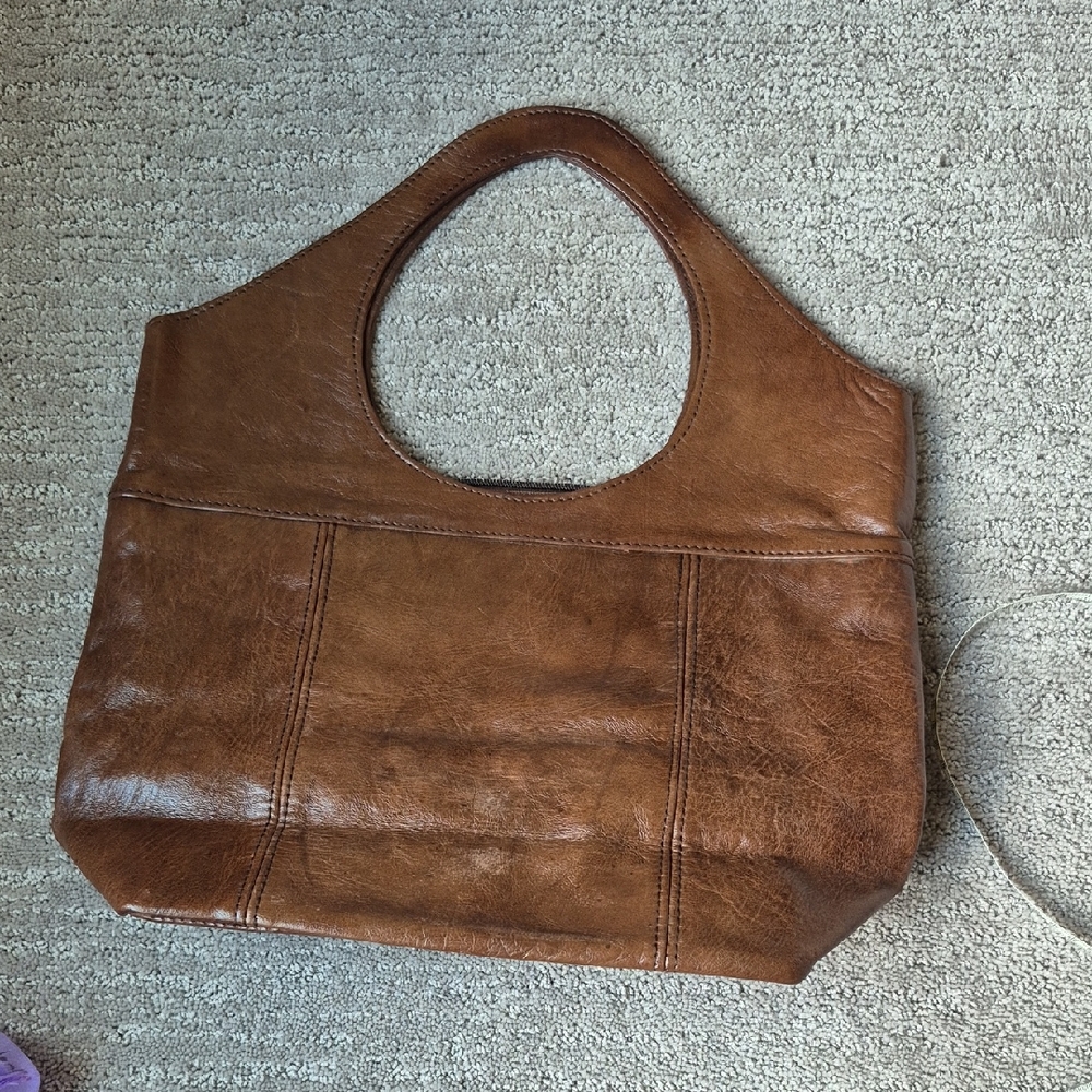 Elegant Brown Leather Tote Bag From Marrocco Hand Made